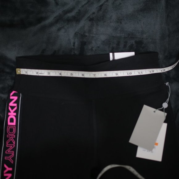 NWT DKNY High-Waist Logo Striped Leggings. - Picture 9 of 10